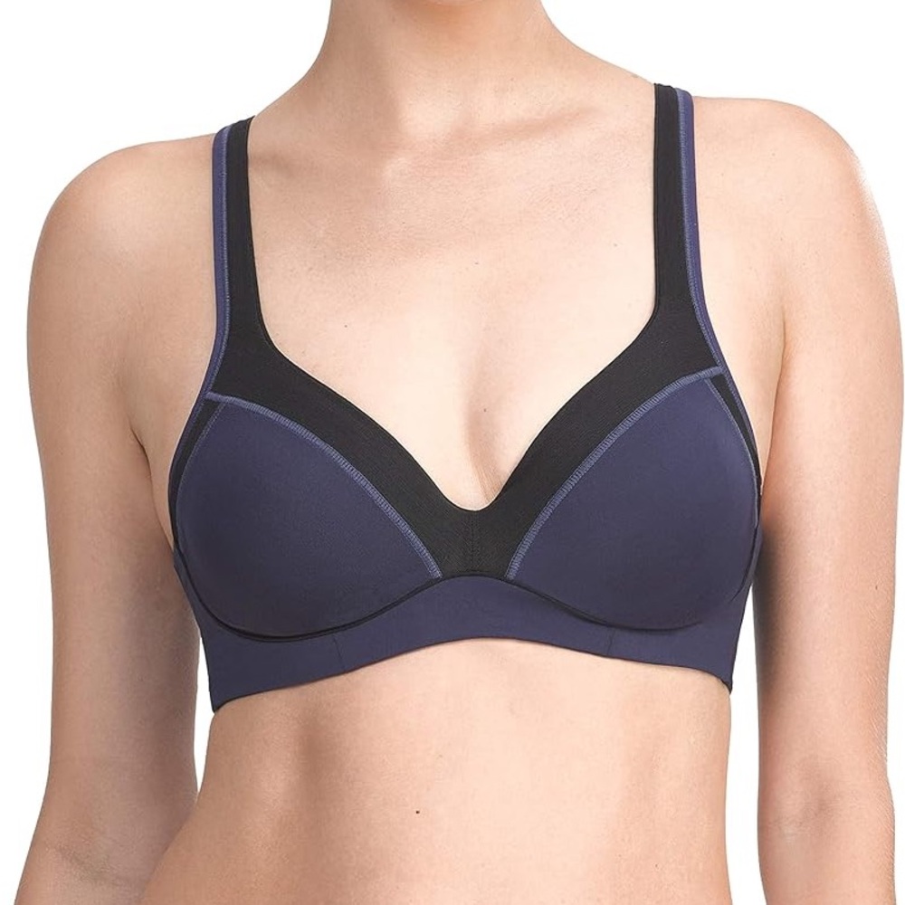 Natori Women's Zen Contour Convertible Sport Bra, midnight navy/black, 34C, UEC
